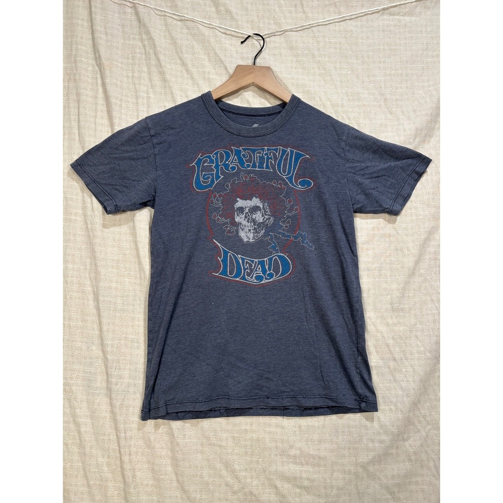 Chaser Grateful Dead Bertha Skull Roses Graphic Tee Heather Blue Size 12 #2133